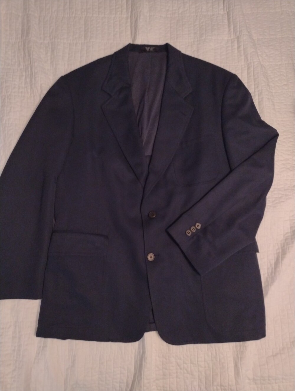 Vtg TravelSmith Blazer Jacket Men 42R Navy Sport Coat Made In USA